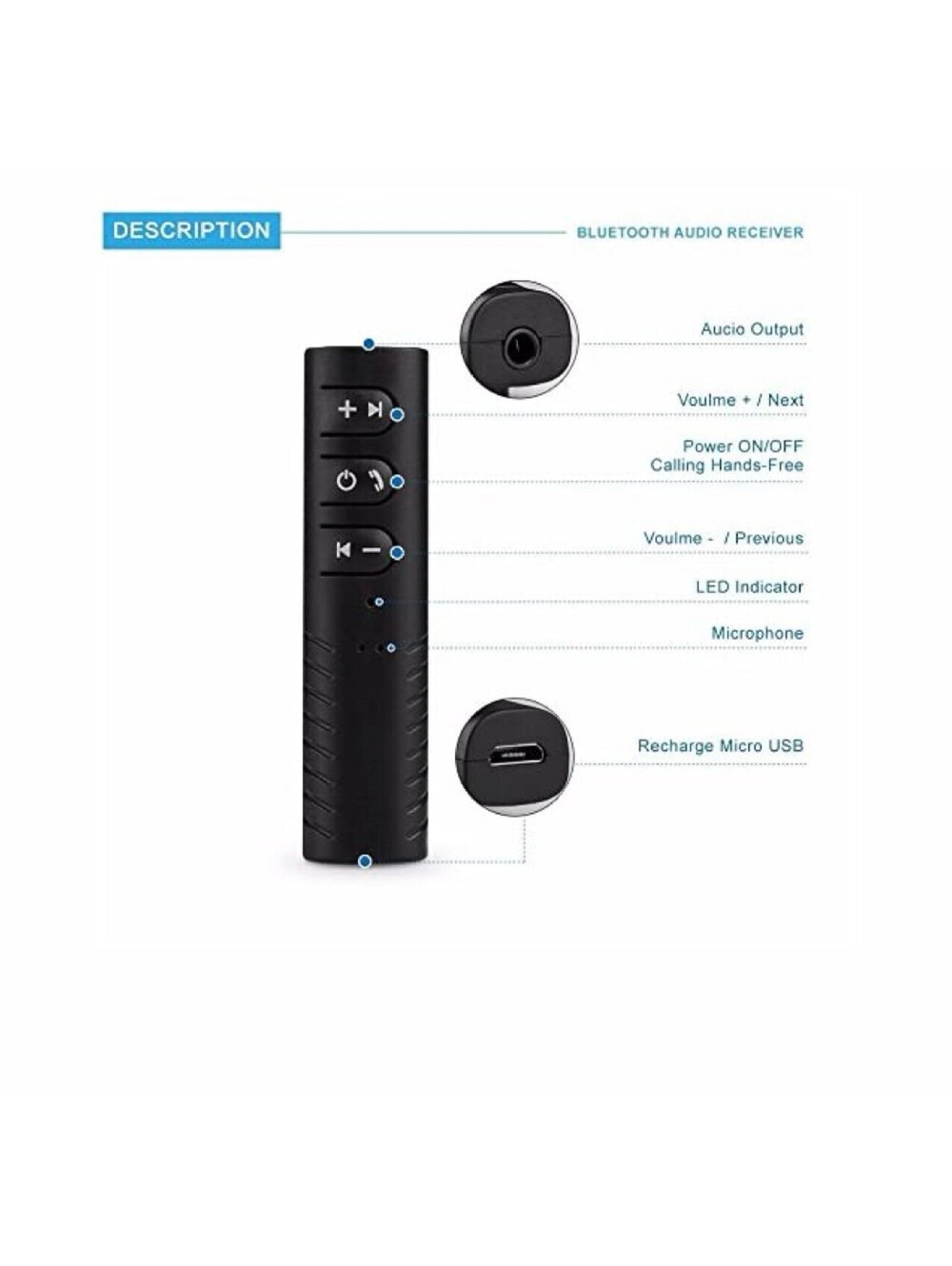BT-450 Wireless Receiver Hands-Free Bluetooth